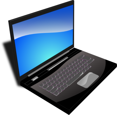 a laptop with a mouse on it