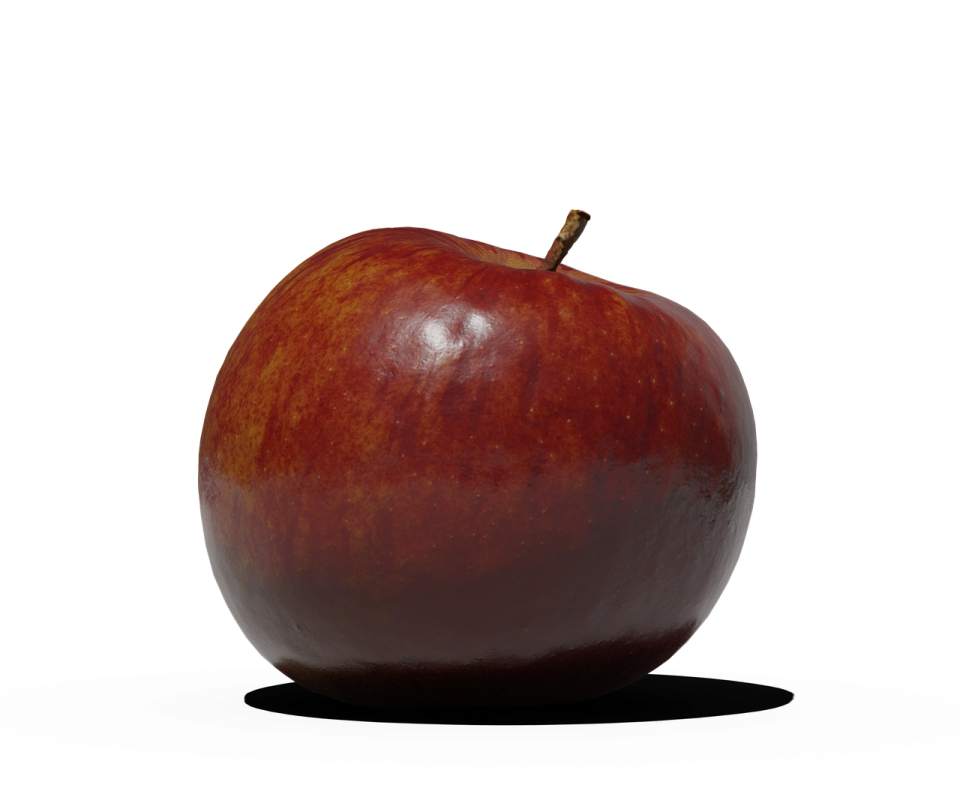 a red apple on a white background