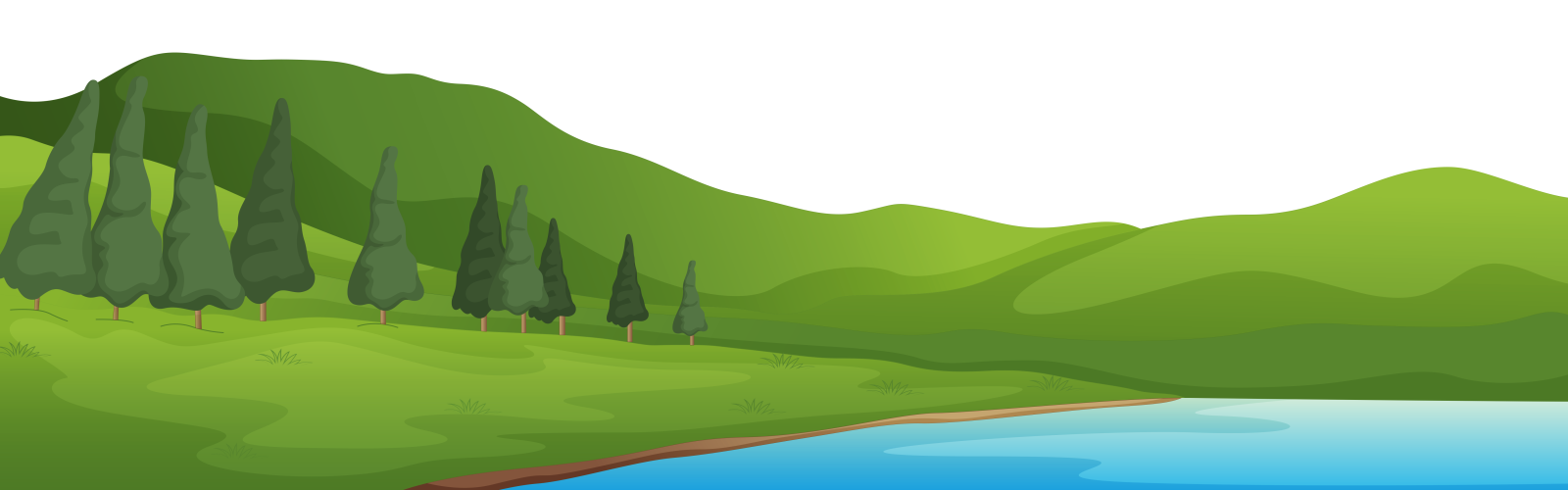 a lake with trees and mountains in the background