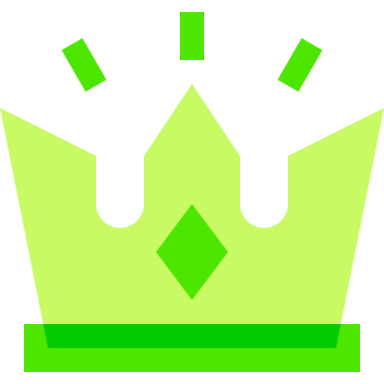 a green crown on a white background