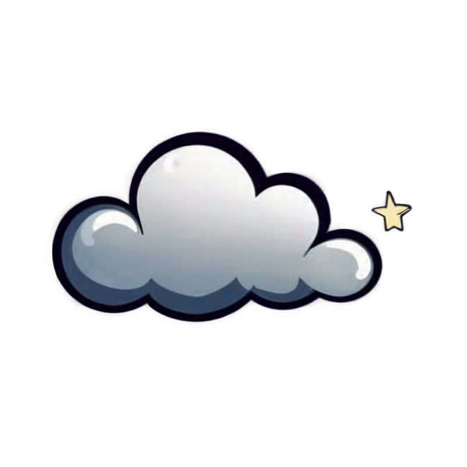 a cloud with a star in the middle