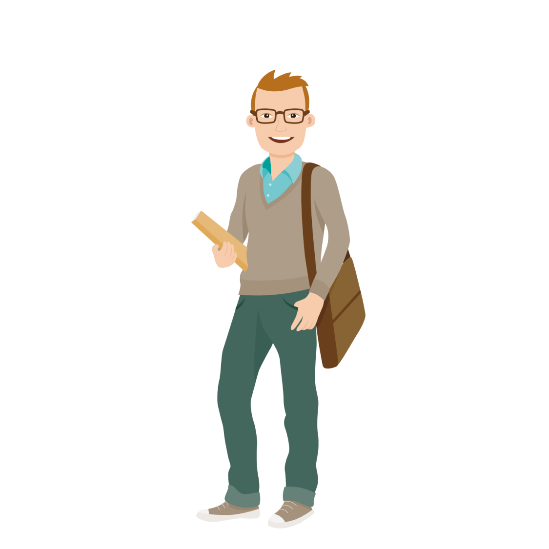 a man standing with a book in his hand