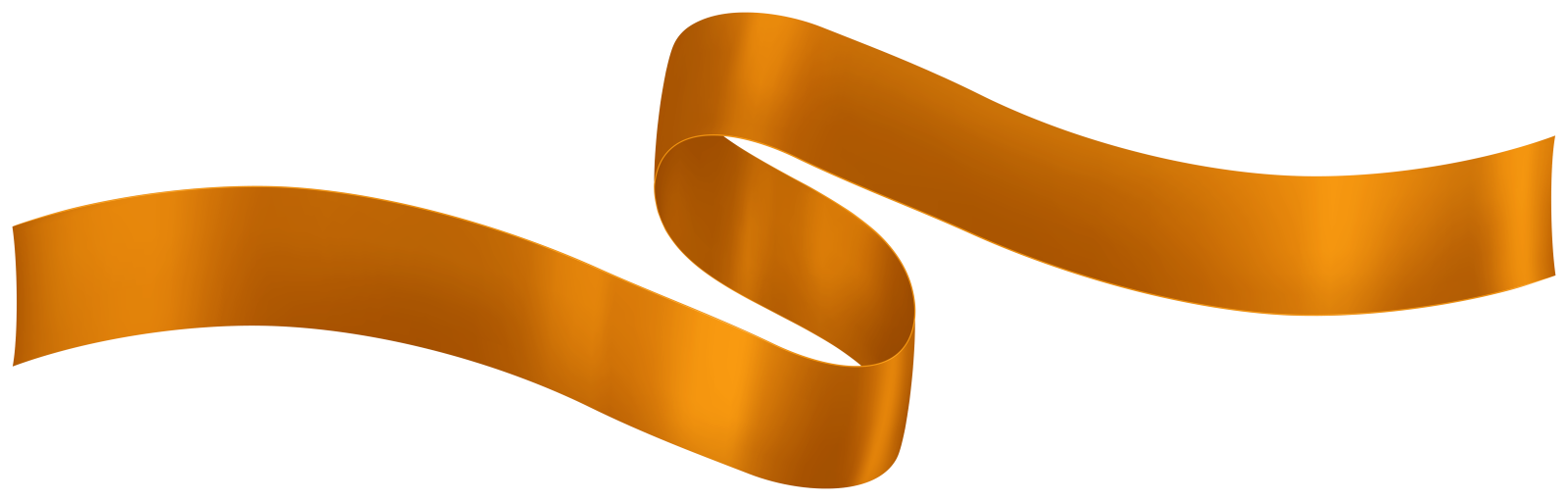 an orange ribbon on a white background