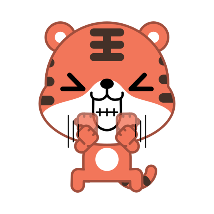 a cartoon tiger holding a teddy bear