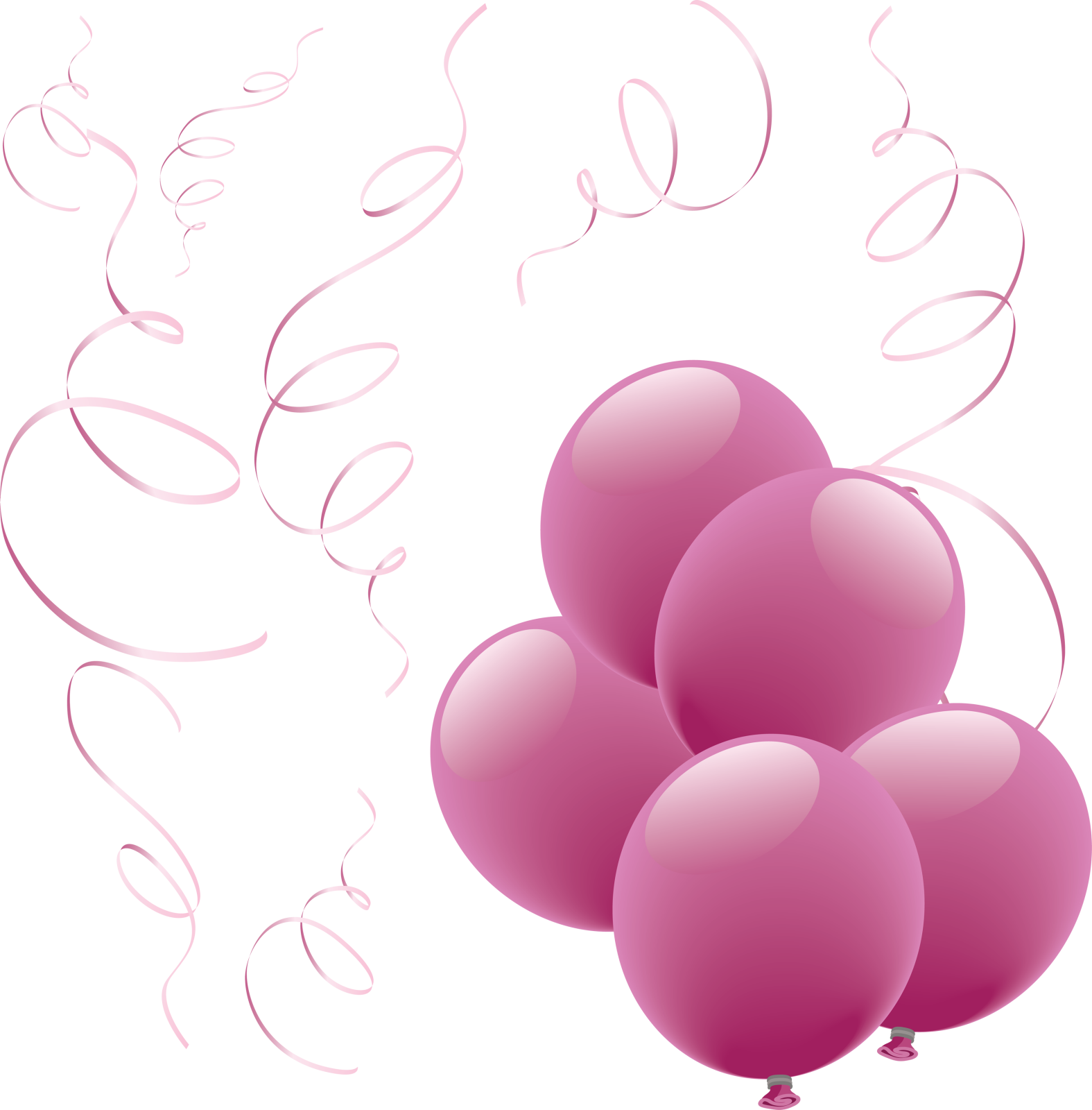 a bunch of pink balloons on a white background
