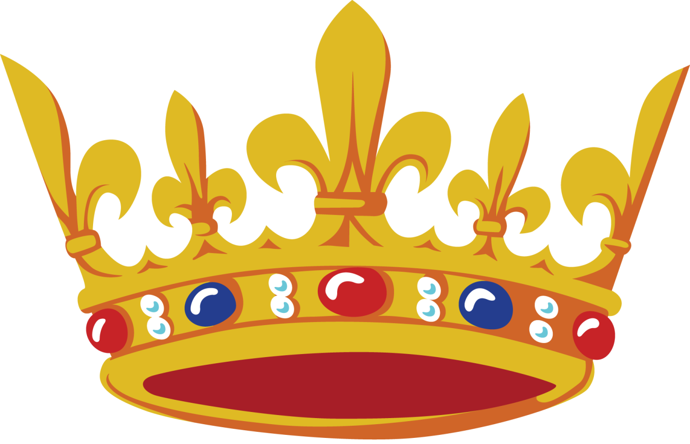 a crown with blue eyes and red lips