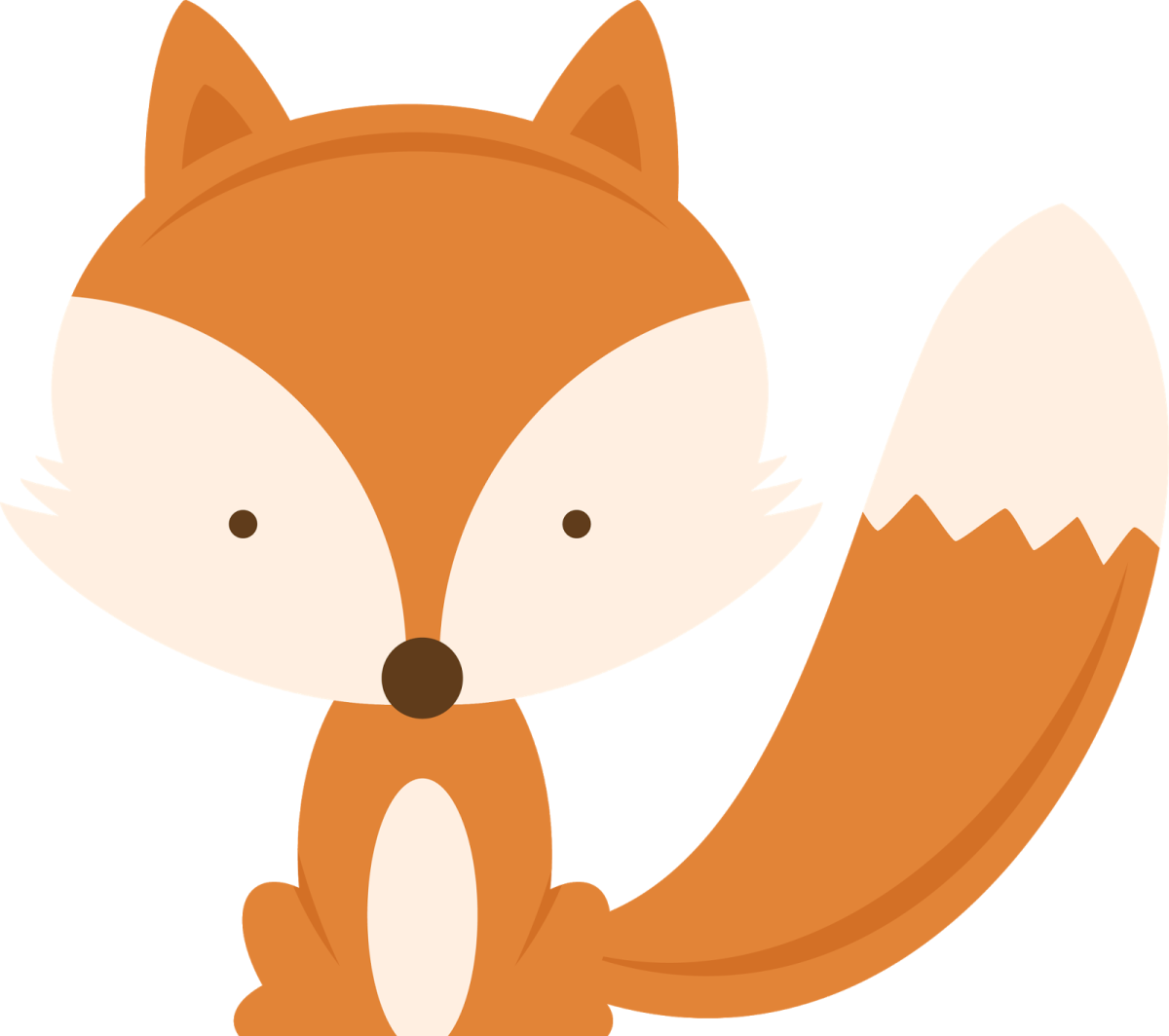 a cartoon fox sitting on the ground