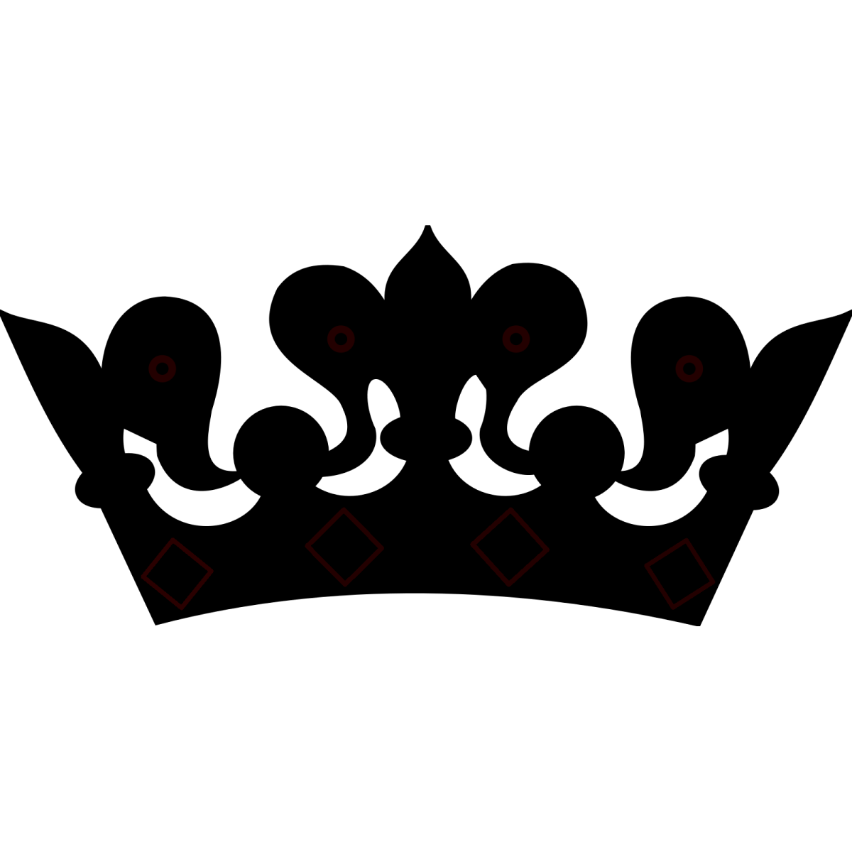 a black crown on a white background