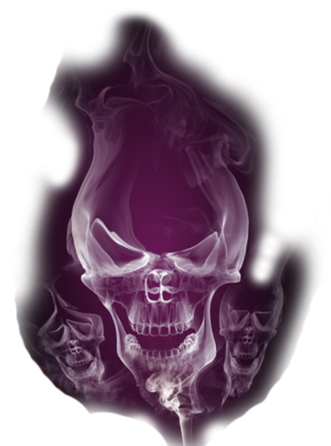 a skull with smoke coming out of it