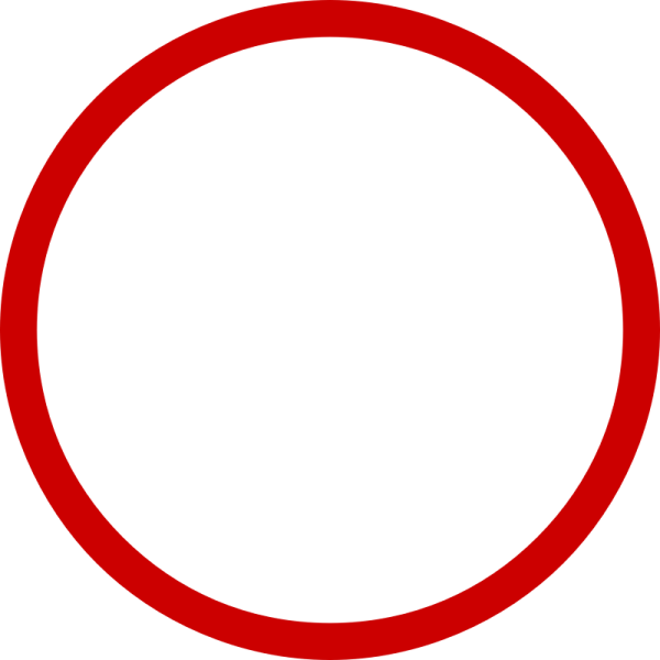 a red circle on a white background