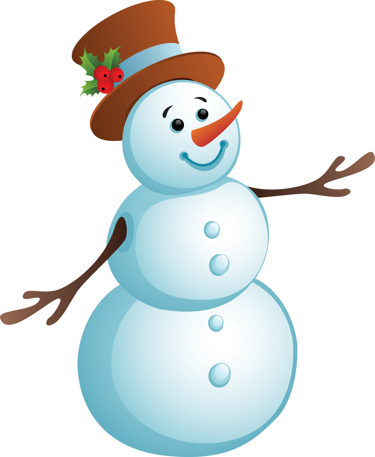 a snowman wearing a hat and scarf