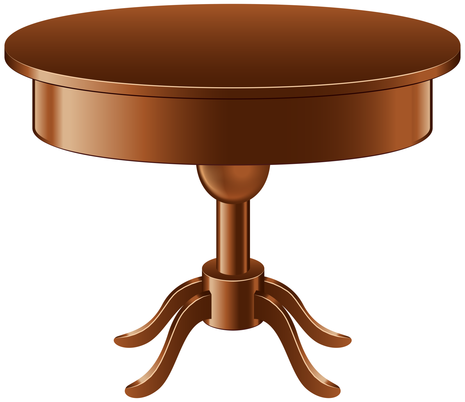 a round table on a white background