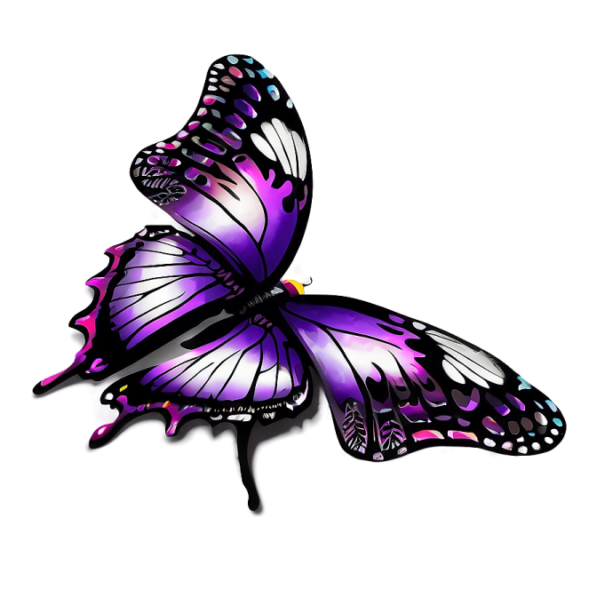 a purple butterfly on a white background