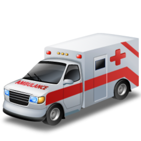 an ambulance is shown on a white background