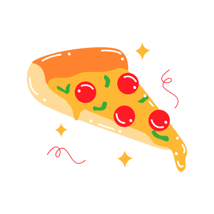 a slice of pizza with cherrys on it