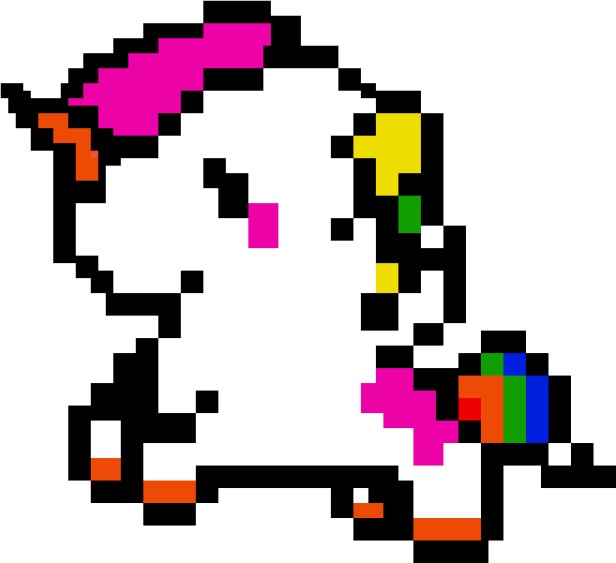 a pixel in the shape of a unicorn