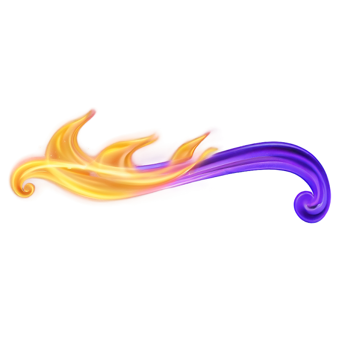 a purple and yellow swirl on a white background