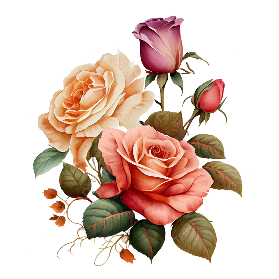 a bouquet of roses on a white background