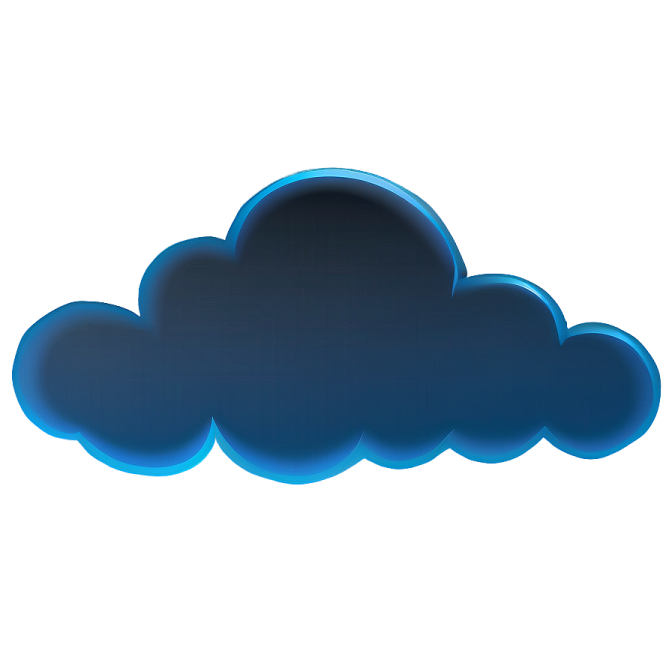 a blue cloud on a white background