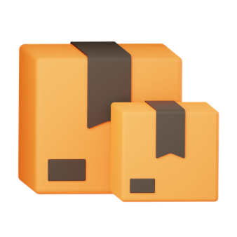 an orange block with a black block on top