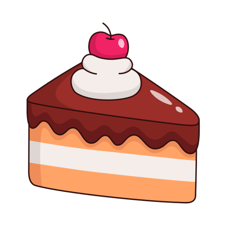 a piece of cake with a cherry on top