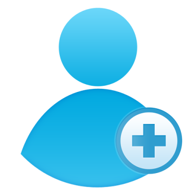 a person with a blue cross on their chest