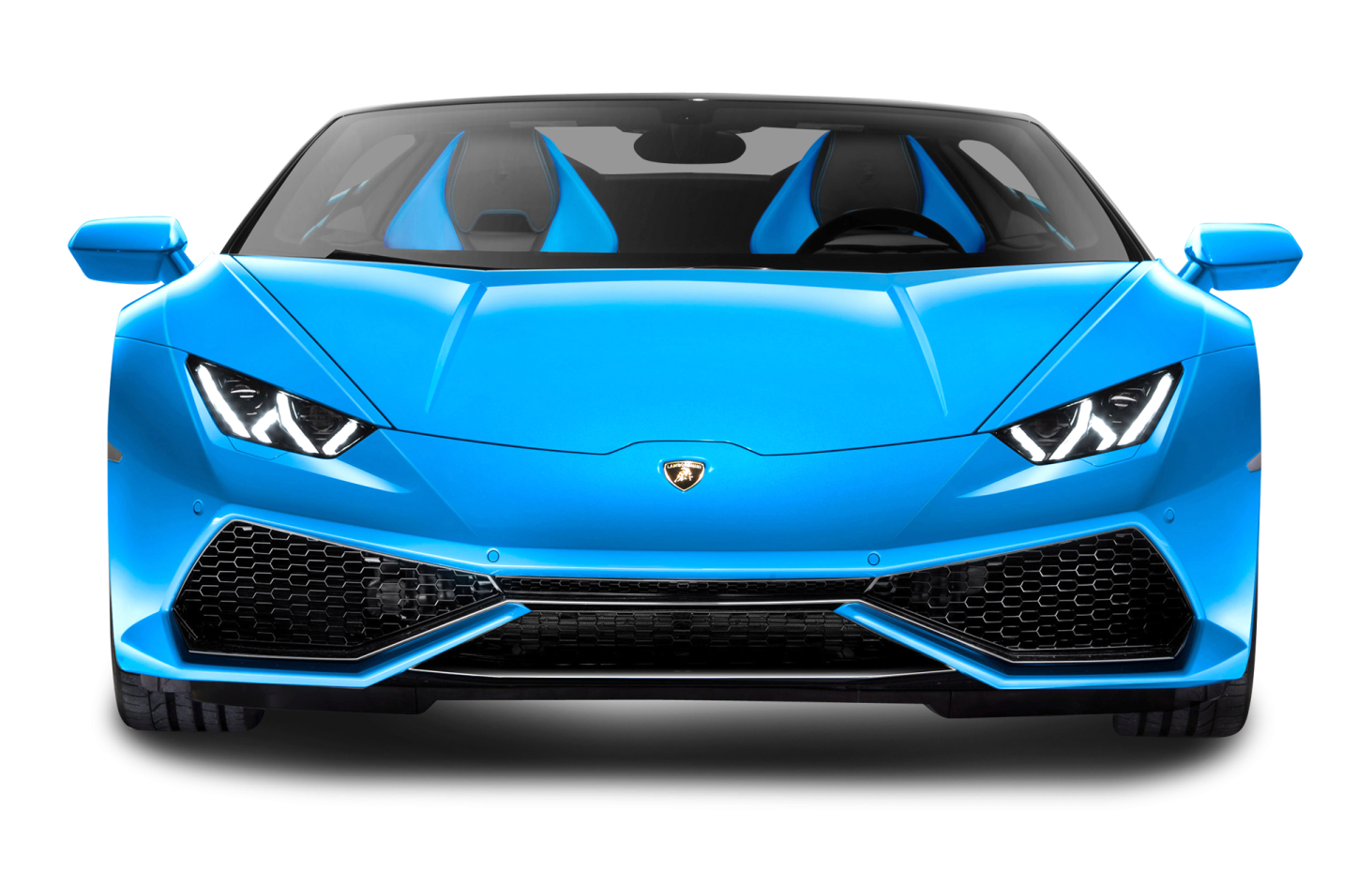 a blue sports car on a white background