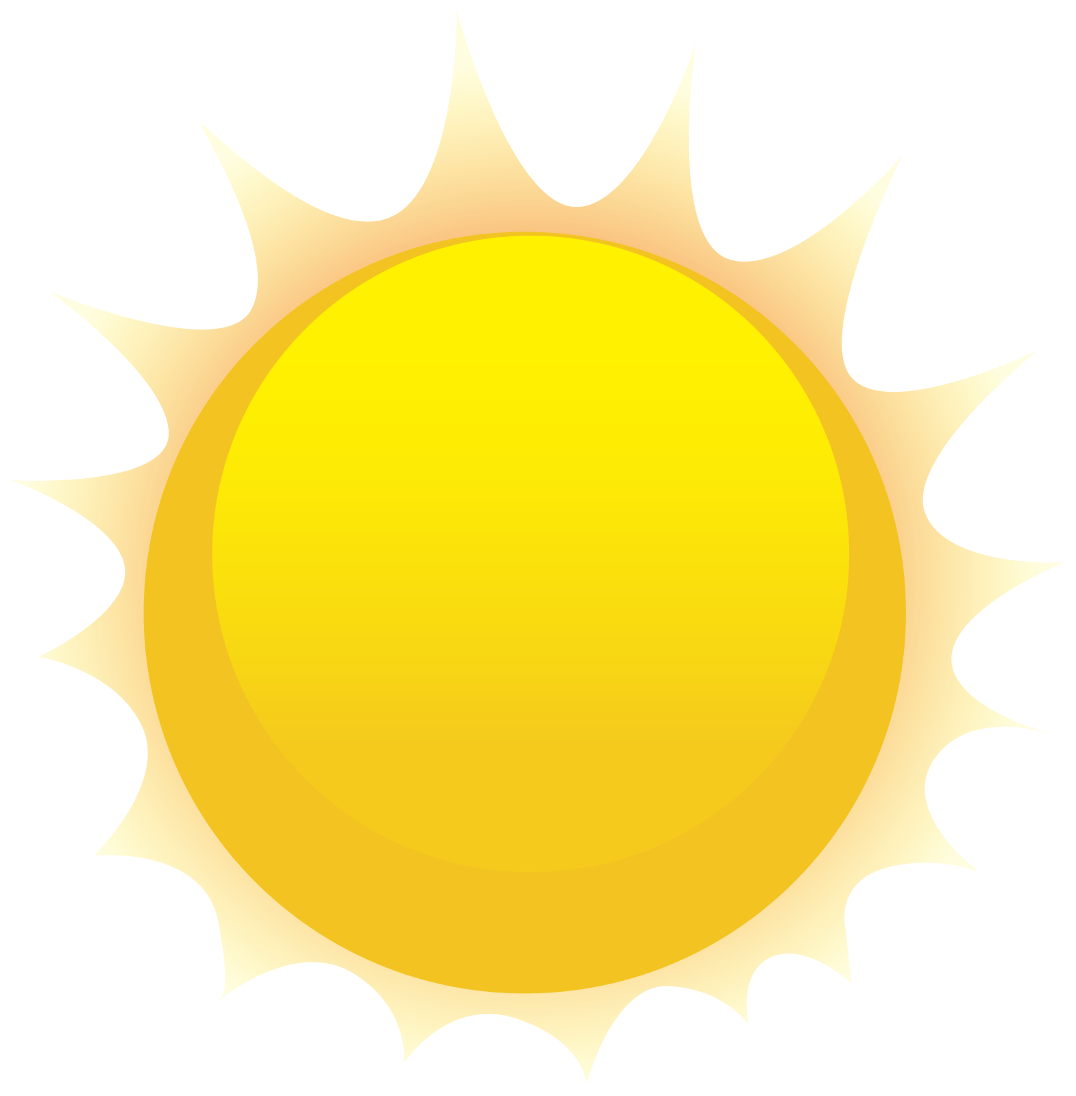 a yellow sun with white background