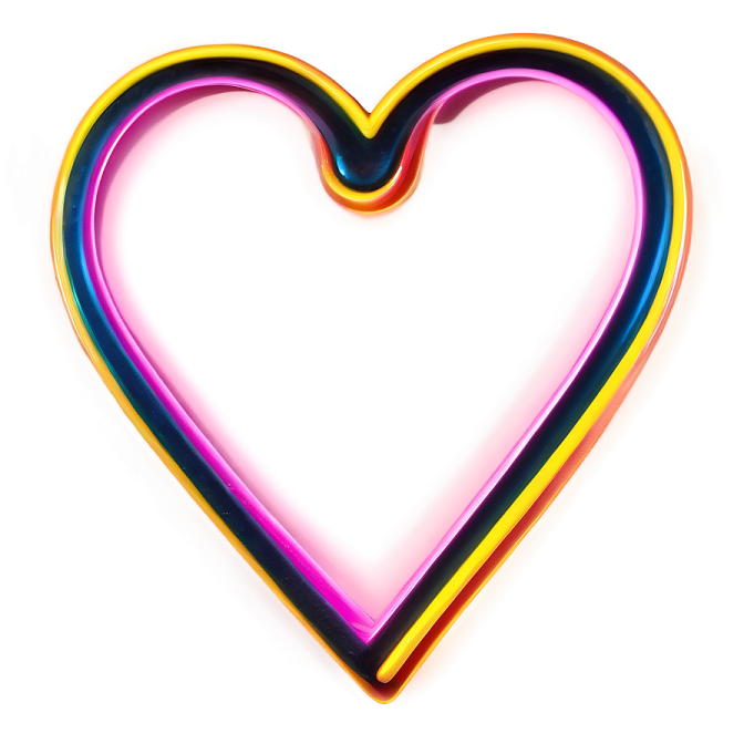 a rainbow colored heart on a white background