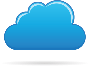 a blue cloud on a white background