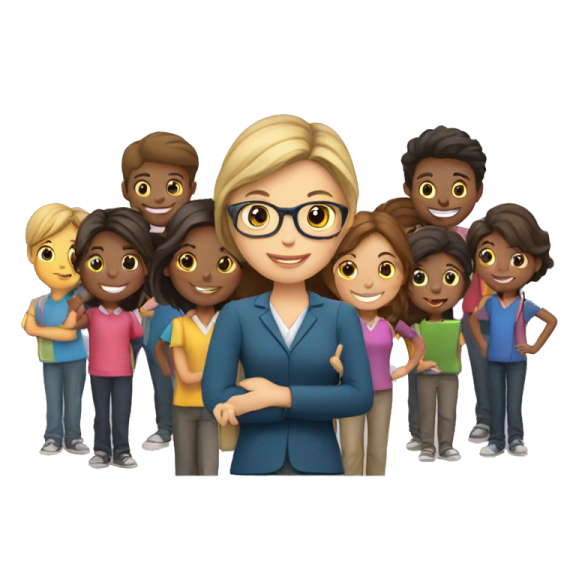 a woman standing in front of a group of people