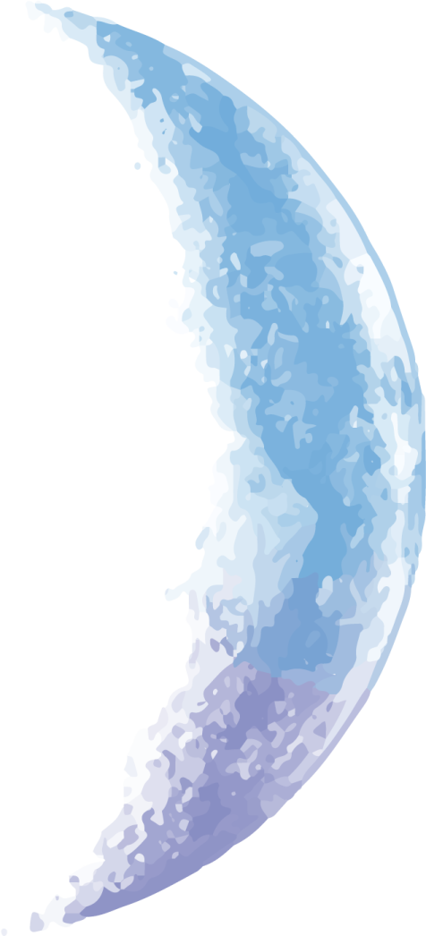 a blue moon on a white background