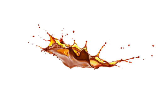a splash of chocolate on a white background