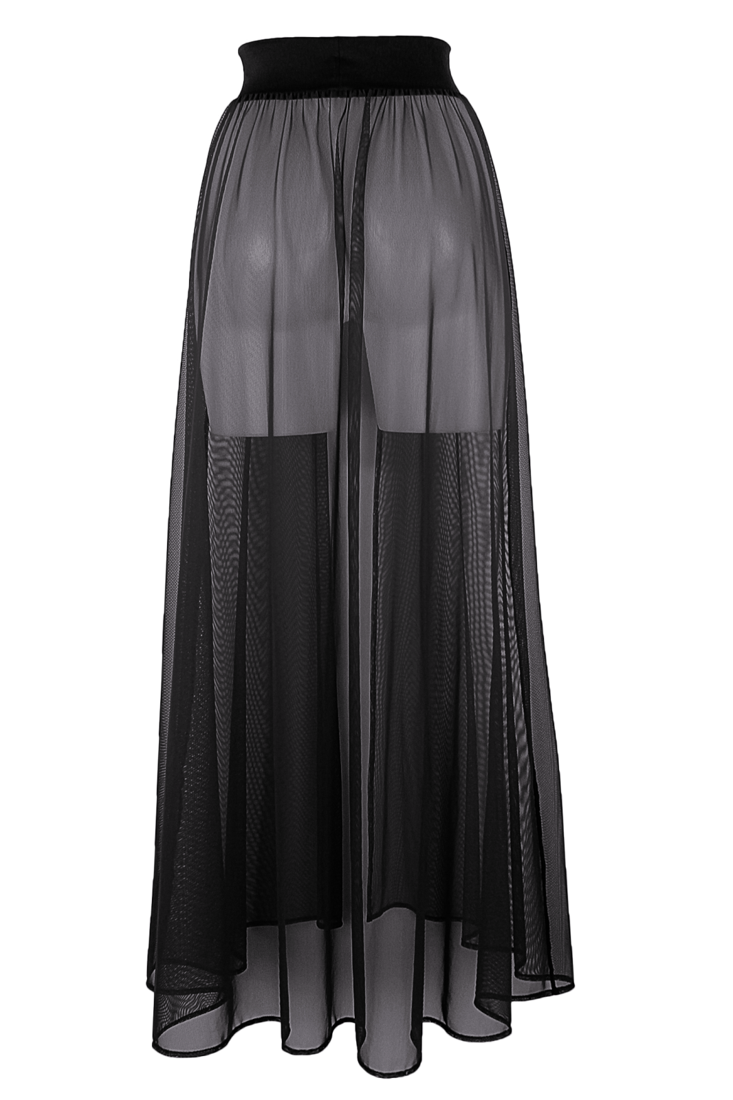 a woman wearing a black skirt