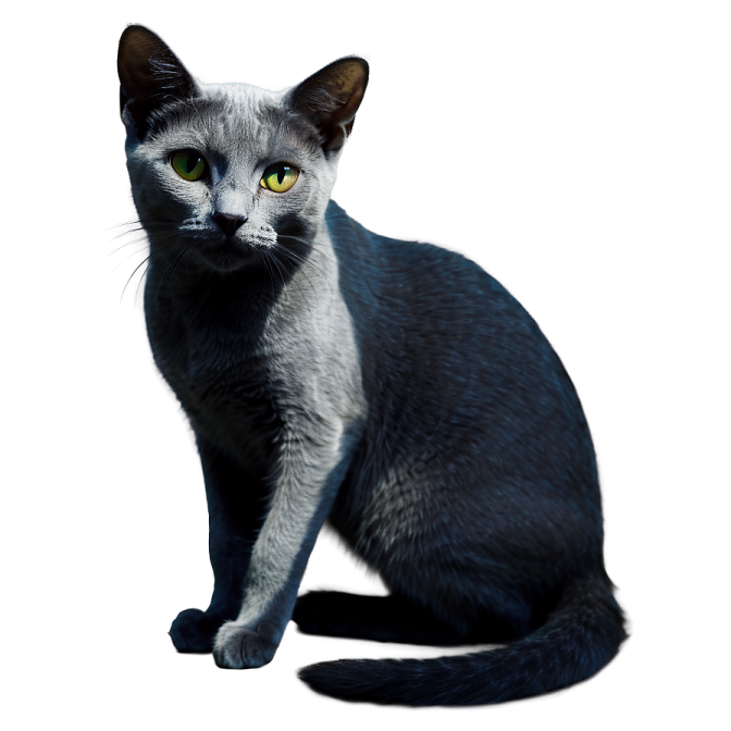 a black and white cat with green eyes