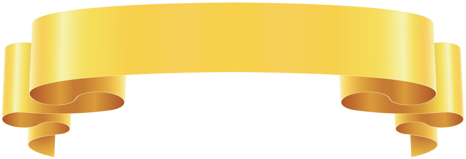 a gold ribbon on a white background