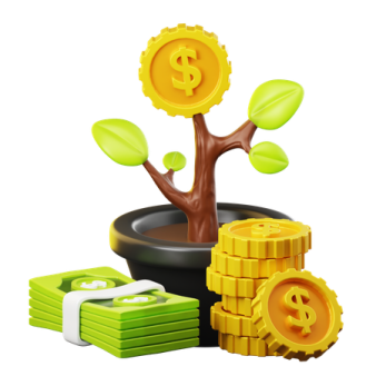 money tree with coins in a pot