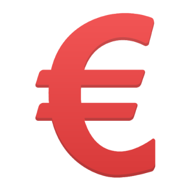 a red euro symbol