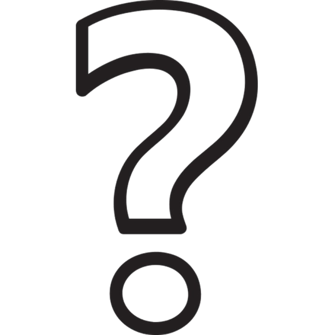 a black question mark symbol
