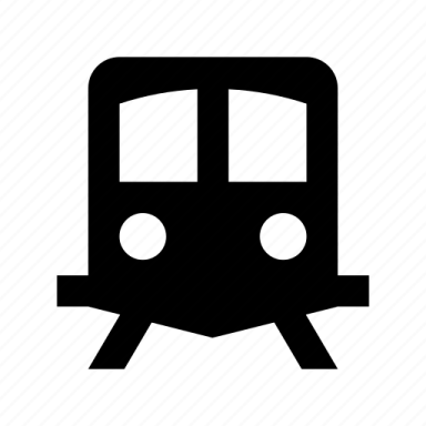 a train icon on a white background
