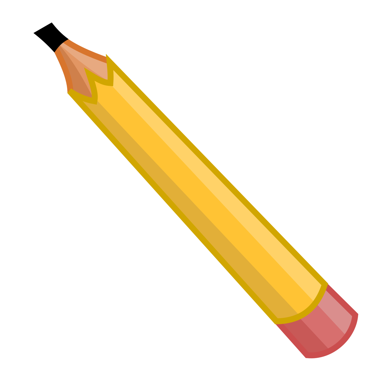 a yellow pencil on a white background