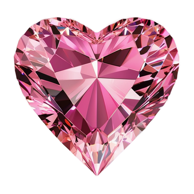 a pink heart shaped diamond