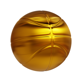 a golden ball on a white background