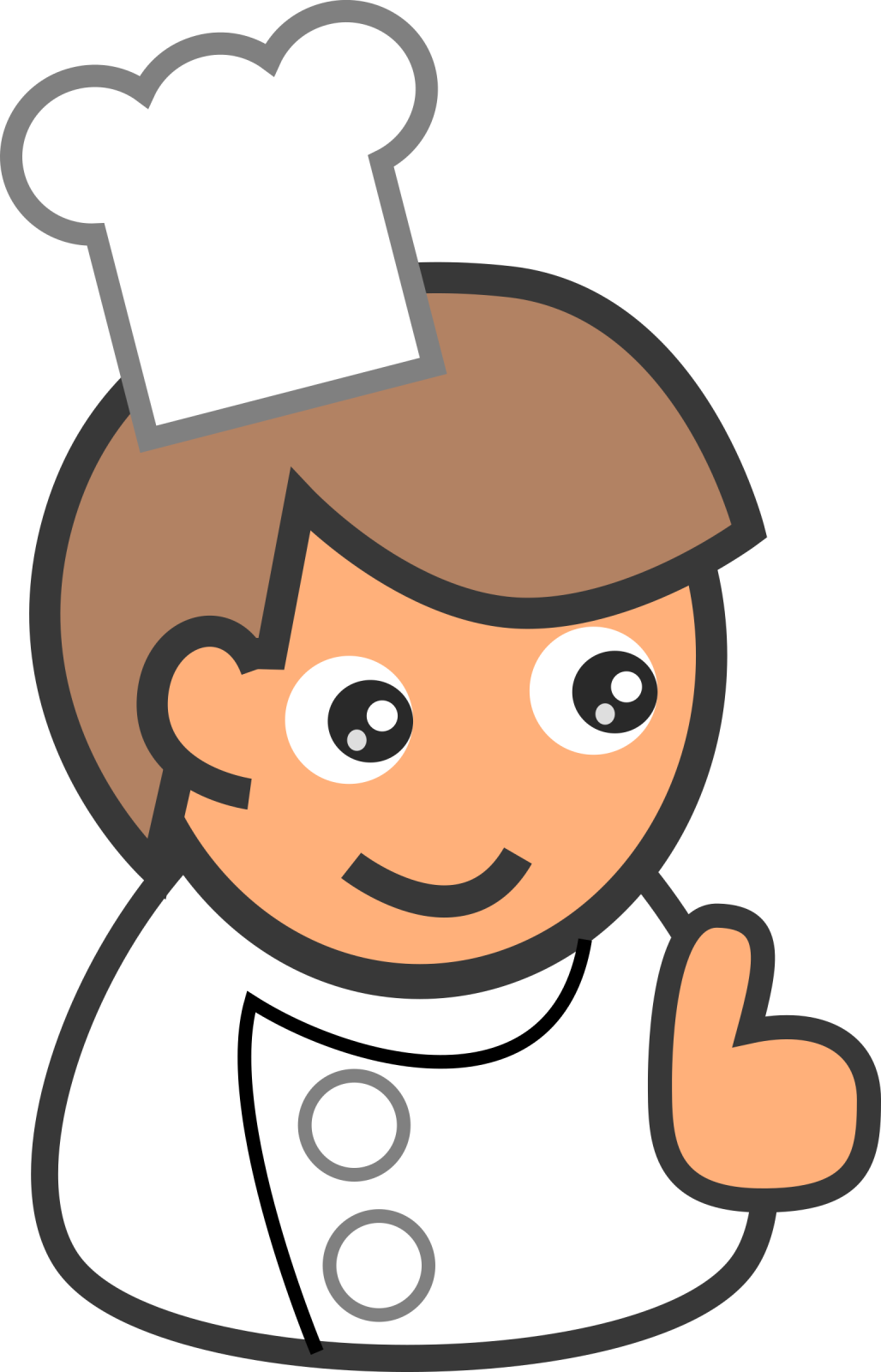 a cartoon chef with a thumbs up