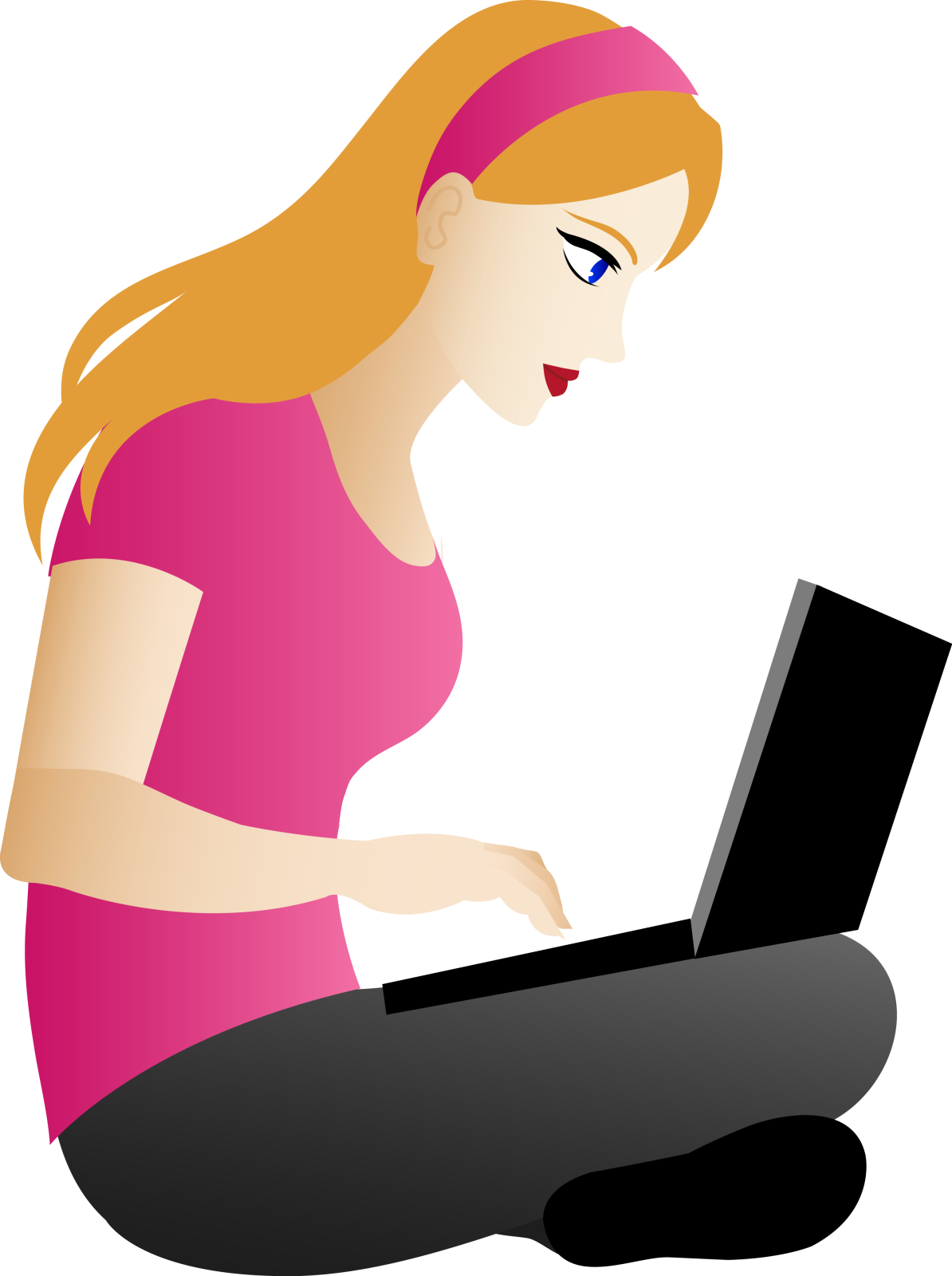a woman sitting on the floor using her laptop