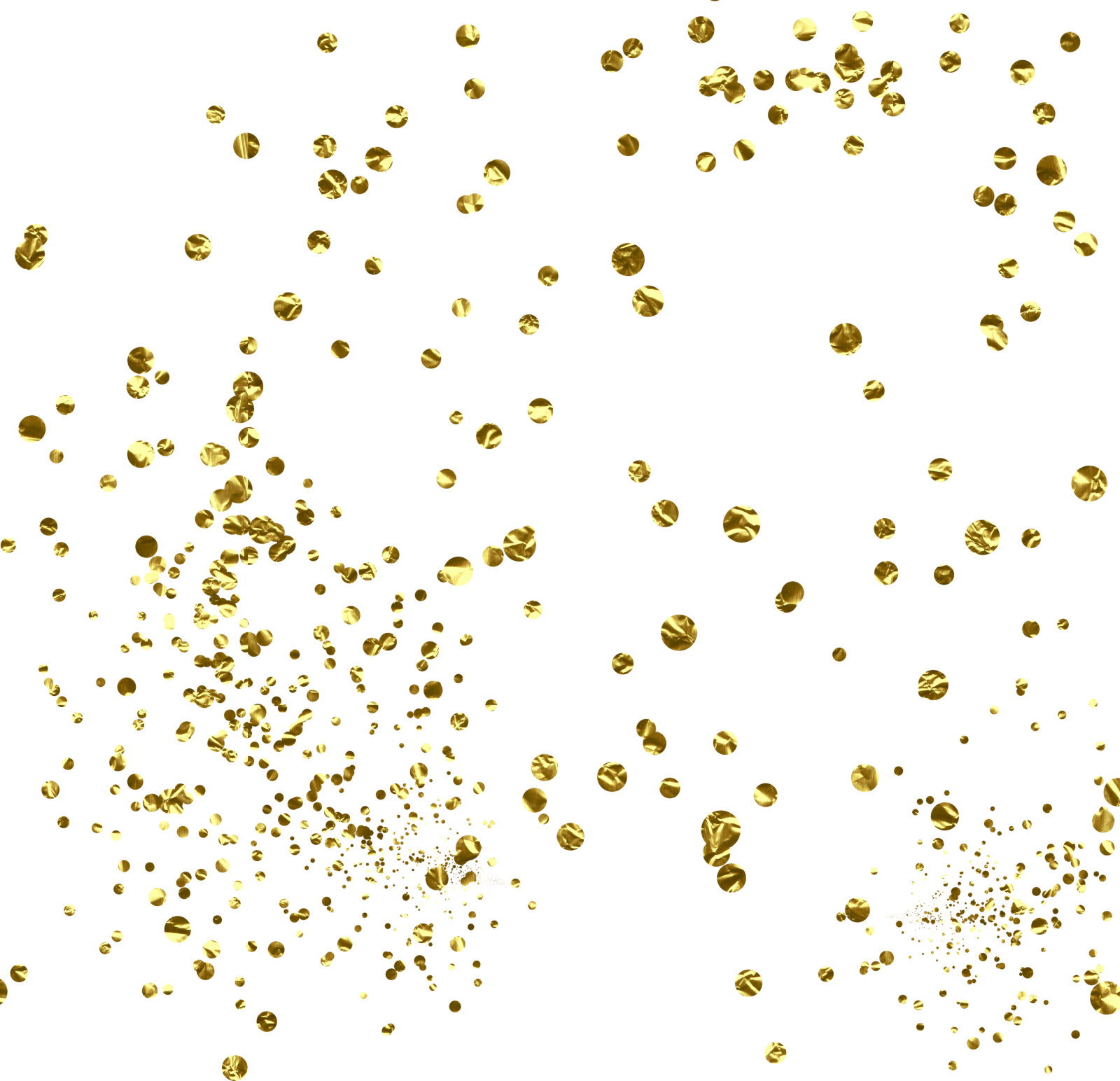 gold bubbles on a white background