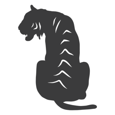 a black and white silhouette of a cat