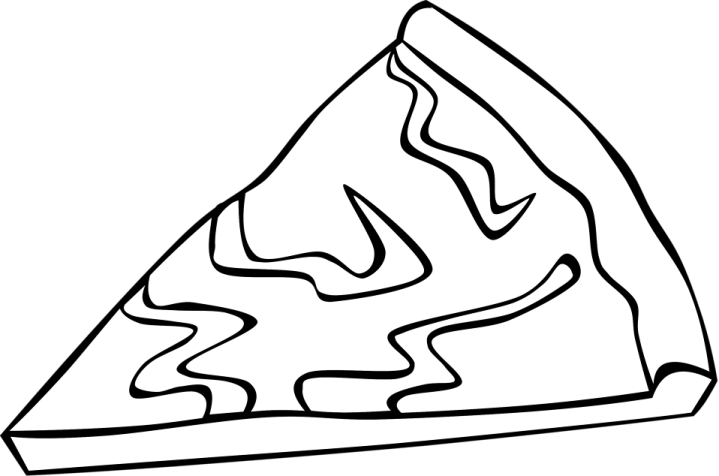 a slice of pizza on a white background