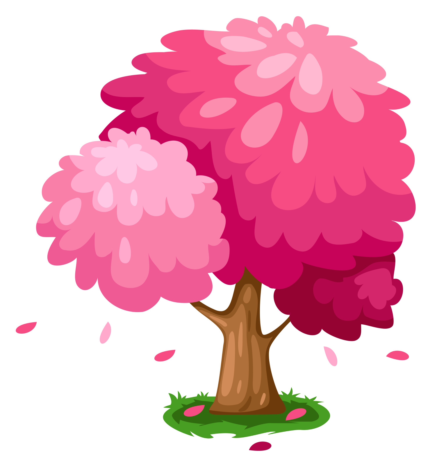 a tree with pink flowers on it