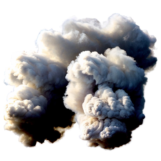 a large cloud of smoke